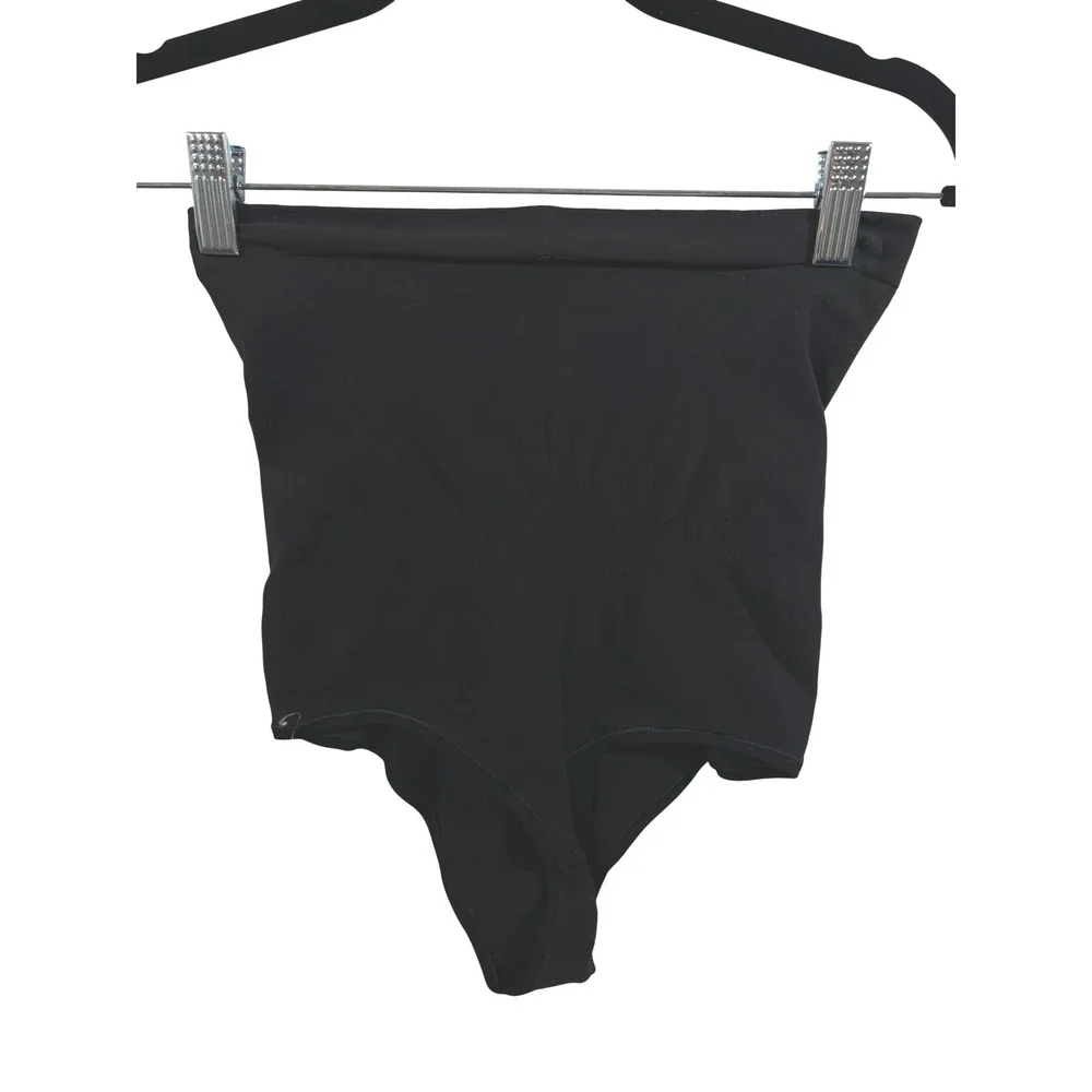Spanx Sculpt Seamless Power High-Waisted Thong 10418R Very Black XL NWT